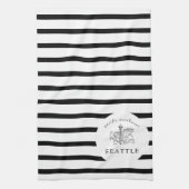 Seattle Skyline Pacific Northwest Minimale Kontur Geschirrtuch (Vertikal)