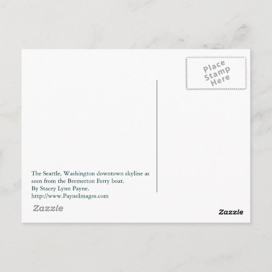 Seattle Skyline Postcard Postkarte (Rückseite)