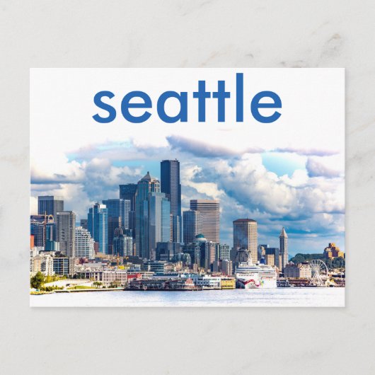 Seattle Skyline Postcard Postkarte (Vorderseite)
