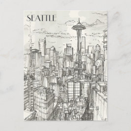 Seattle Skyline Postkarte