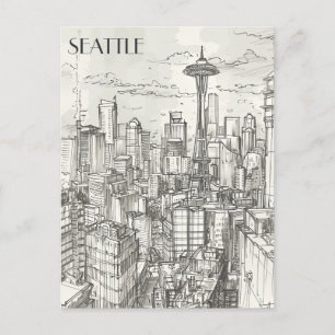 Seattle Skyline Postkarte