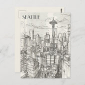 Seattle Skyline Postkarte (Vorne/Hinten)