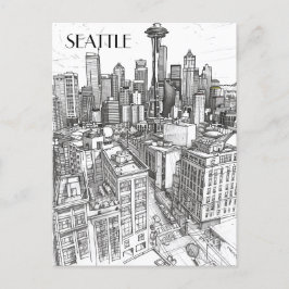Seattle Skyline Postkarte