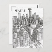 Seattle Skyline Postkarte (Vorne/Hinten)