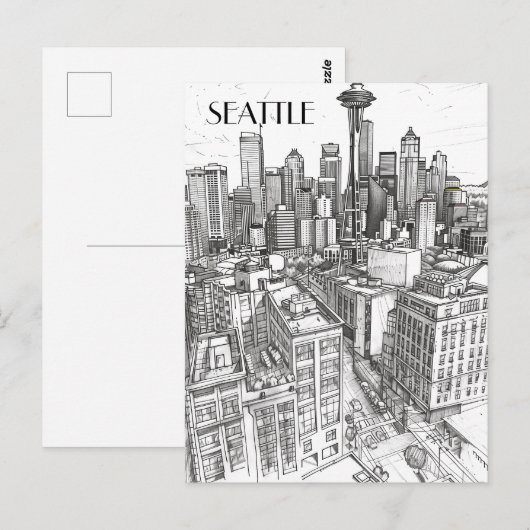 Seattle Skyline Postkarte (Vorne/Hinten)