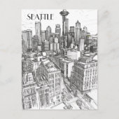 Seattle Skyline Postkarte (Vorderseite)