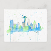 Seattle Skyline Postkarte (Vorderseite)