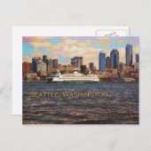 Seattle Skyline Postkarte (Vorne/Hinten)