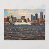 Seattle Skyline Postkarte (Vorderseite)