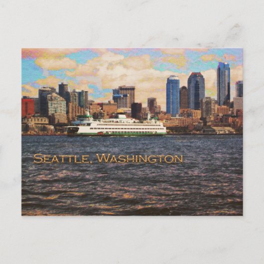Seattle Skyline Postkarte (Vorderseite)