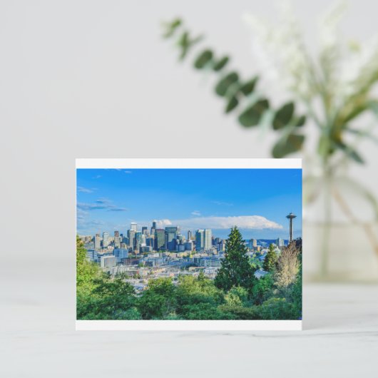 Seattle Skyline Postkarte (Stehend Vorderseite)