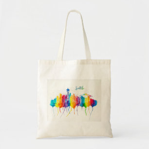 Seattle Skyline Regular Tote Bag - Wasserfarbe Tragetasche