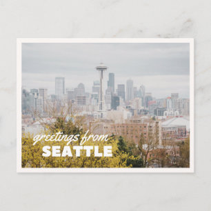 Seattle Skyline Retro Vintage Reise  Postkarte