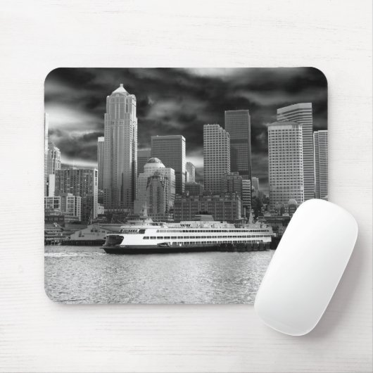 Seattle-Skyline Schwarzweiss Mousepad (Mit Mouse)