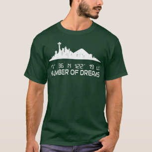 Seattle Skyline Silhouette GPS koordiniert Stadt T-Shirt