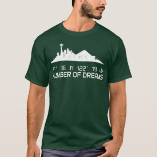 Seattle Skyline Silhouette GPS koordiniert Stadt T-Shirt