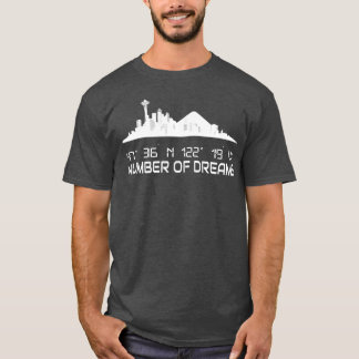 Seattle Skyline Silhouette GPS koordiniert Stadt T-Shirt