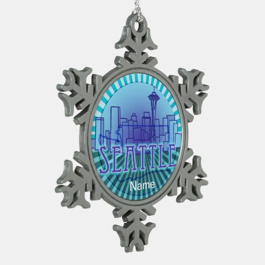 Seattle Skyline Snowflake Ornament (Links)