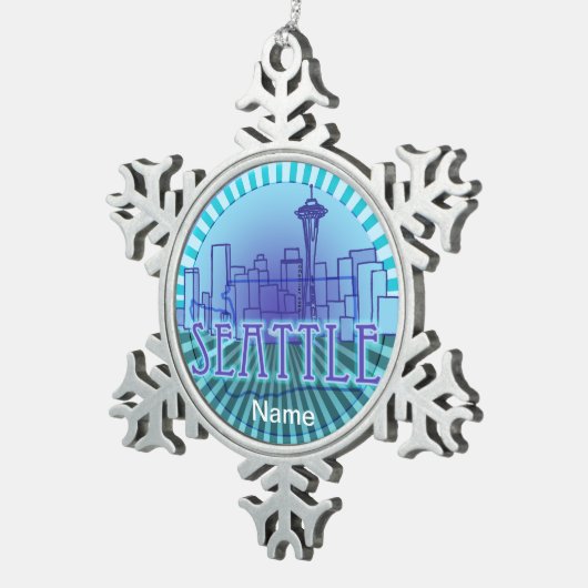 Seattle Skyline Snowflake Ornament (Rechts)