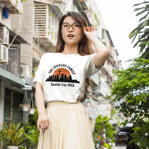 Seattle Skyline Sonnenuntergang Individueller Urla T-Shirt