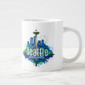 Seattle Skyline Stroke Jumbo-Tasse (Rechts)