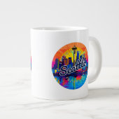 Seattle Skyline Stroke Jumbo-Tasse (Vorderseite Rechts)
