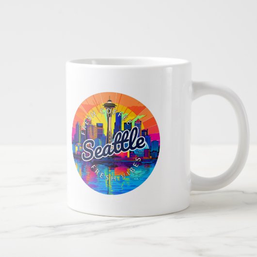 Seattle Skyline Stroke Jumbo-Tasse (Rechts)