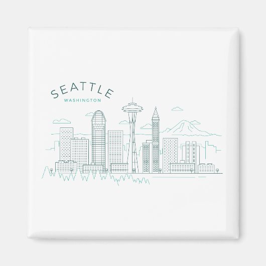Seattle Skyline Stroke Magnet (Vorne)