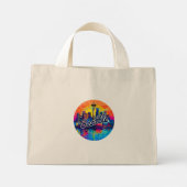 Seattle Skyline Stroke Mini Stoffbeutel (Rückseite)