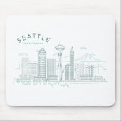 Seattle Skyline Stroke Mousepad (Vorne)