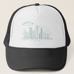Seattle Skyline Stroke Truckerkappe