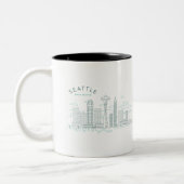 Seattle Skyline Stroke Zweifarbige Tasse (Links)