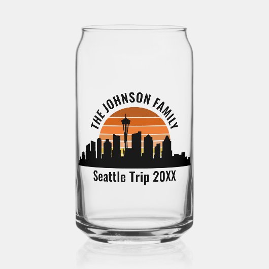 Seattle Skyline Sunset Custom Family Trip Dosenglas (Vorderseite)