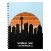 Seattle Skyline Sunset Custom Family Trip Notizblock (Vorderseite)