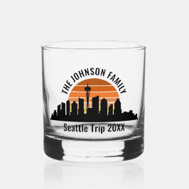 Seattle Skyline Sunset Custom Family Trip Whiskyglas