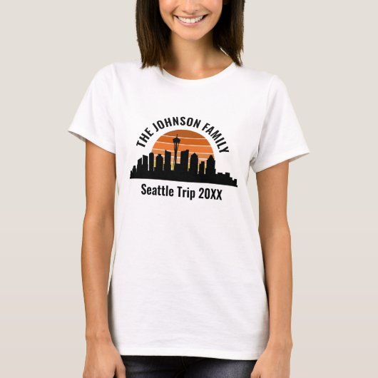 Seattle Skyline Sunset Custom Vacation Women T-Shirt (Vorderseite)