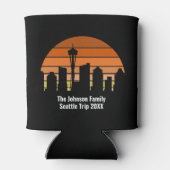 Seattle Skyline Sunset Personalisiert Dosenkühler (Rückseite)