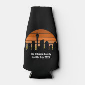 Seattle Skyline Sunset Personalisiert Trip Keepake Flaschenkühler (Vorderseite)