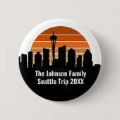 Seattle Skyline Sunset Trip Halten Sie Personalisi Button (Vorderseite)