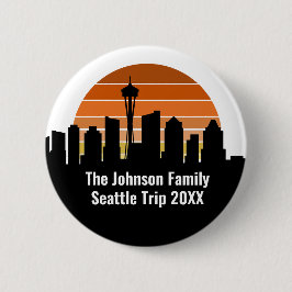 Seattle Skyline Sunset Trip Halten Sie Personalisi Button