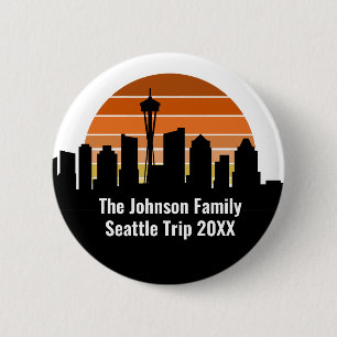 Seattle Skyline Sunset Trip Halten Sie Personalisi Button