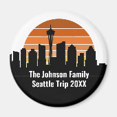 Seattle Skyline Sunset Trip Halten Sie Personalisi Magnet (Vorne)