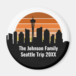 Seattle Skyline Sunset Trip Halten Sie Personalisi Magnet