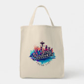 Seattle Skyline Tote Bag Tragetasche (Rückseite)