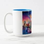 Seattle Skyline Urban City Art Zweifarbige Tasse (Links)