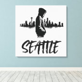 Seattle Skyline Urban Leinwand Art (Insitu (Holzboden))
