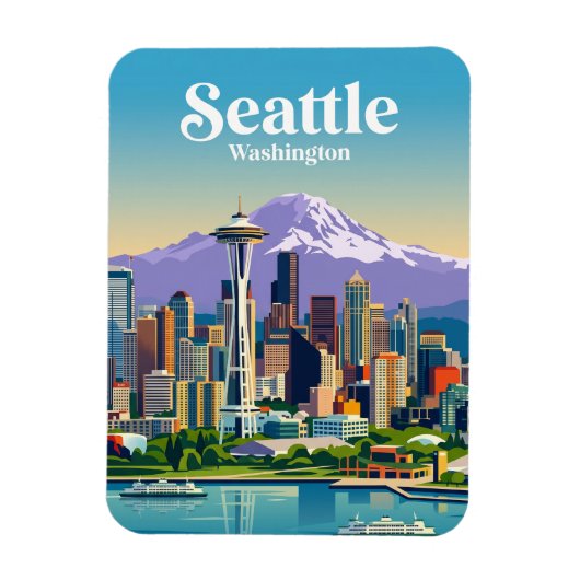 Seattle Skyline USA Magnet (Vertikal)
