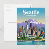 Seattle Skyline USA Postkarte (Vorne/Hinten)