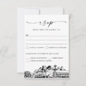 Seattle Skyline Wedding RSVP Response Card Karte (Vorderseite)