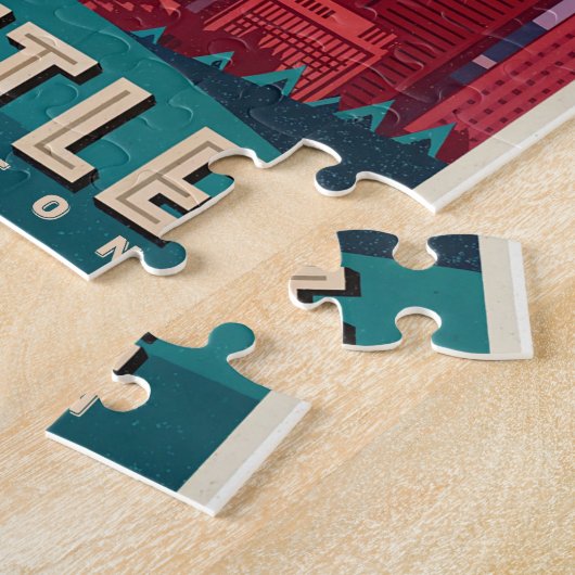 Seattle - Smarald City Skyline Puzzle (Seite)